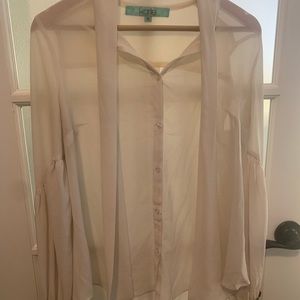 Karle Long Sleeve Sheer Blouse